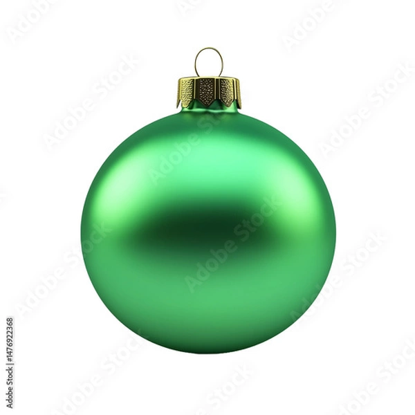 Fototapeta matt green Christmas tree ball on transparent background