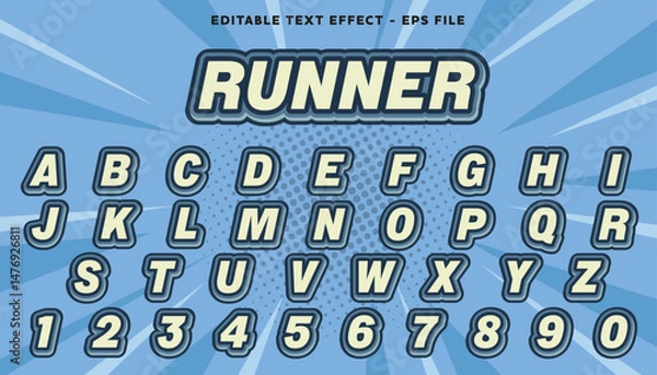 Obraz runner text effect. Editable font style with modern style