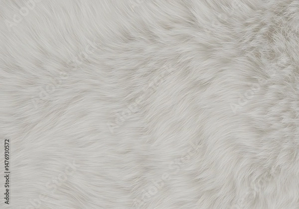Fototapeta White Faux Fur Texture, Soft Fluffy Fabric Background