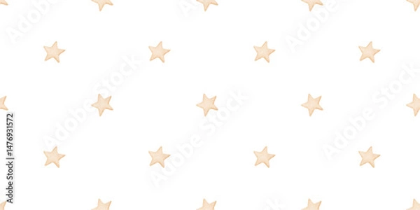 Obraz Watercolor seamless pattern with stars. Hand drawn illustrations for baby wallpaper and fabric, texture backdrop