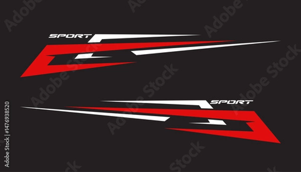 Obraz Wrap design for car vectors. Sports stripes, car stickers. Racing decals for tuning 2 20250513