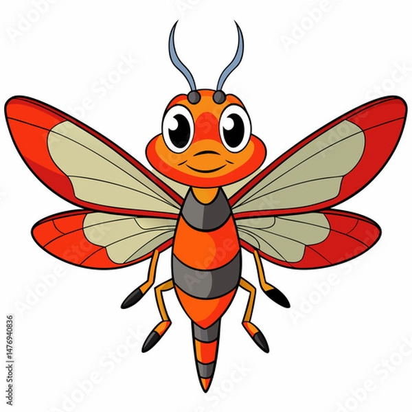 Fototapeta Lava Dragonfly line art vector