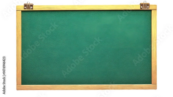 Fototapeta Empty Green Felt Notice Board on White Background for Creative Messaging and Communication