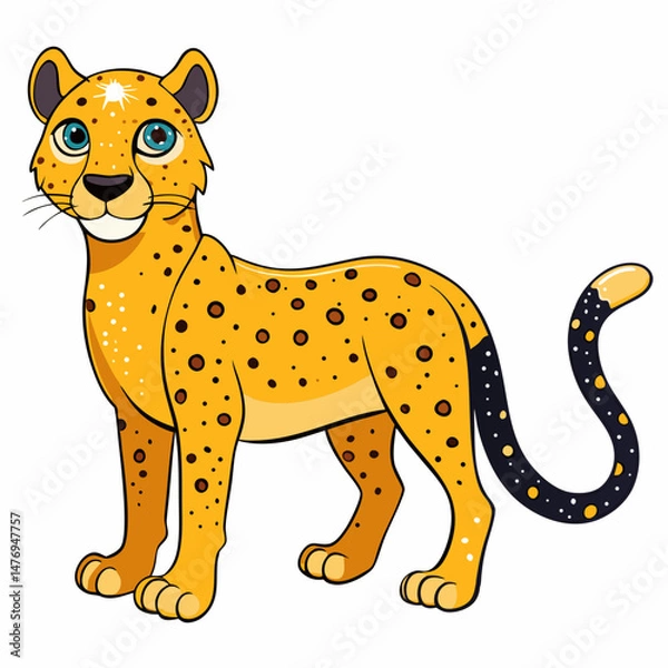 Fototapeta Galactic Cheetah Vector Design