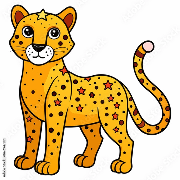 Fototapeta Galactic Cheetah Vector Design
