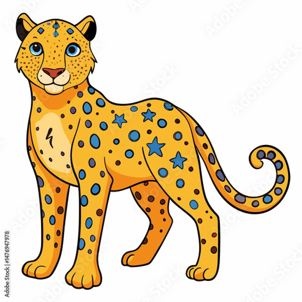 Fototapeta Galactic Cheetah Vector Design
