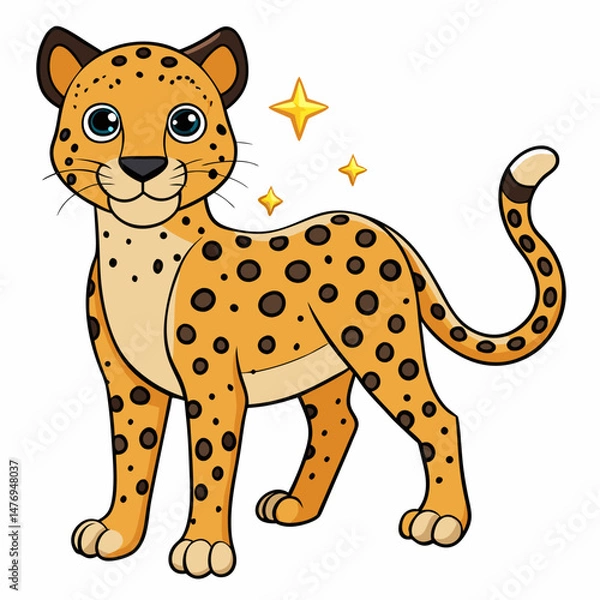 Fototapeta Galactic Cheetah Vector Design