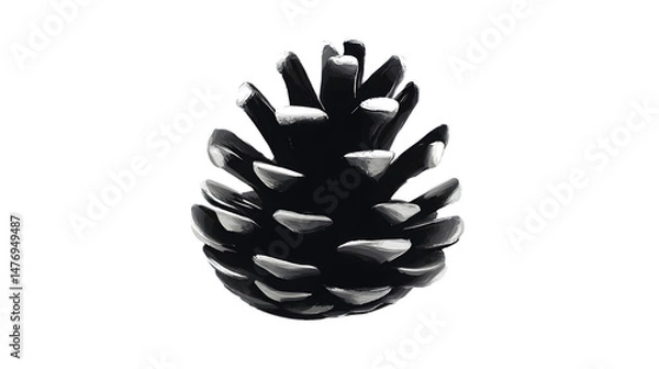 Fototapeta Minimalistic Pine Cone Icon on White Background for Graphic Design Projects