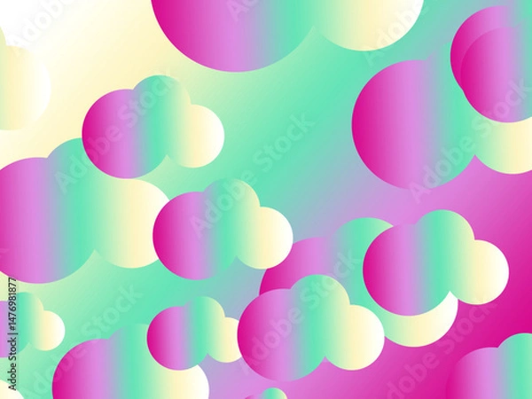 Obraz 3d image.  Gradient bright colored abstract circles with colorful gradient background. Bright trendy background with gradient background.