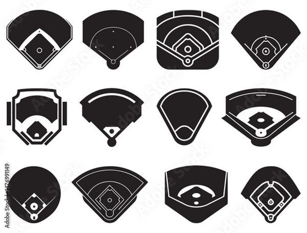 Fototapeta BASEBALL FIELD SILHOUETTE