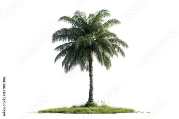 Fototapeta Palm tree isolated on white background 3D illustration, clipping path