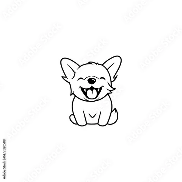 Fototapeta Cute and happy dog illustration