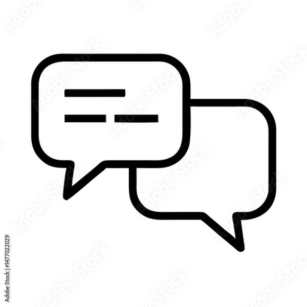 Fototapeta Two chat bubbles icon in black outline style