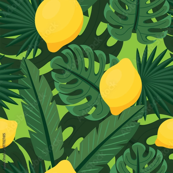Fototapeta Vector Illustration of Various Fruits Background Pattern