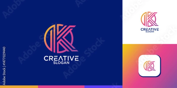 Obraz initial letter k abstract geometry logo vector design