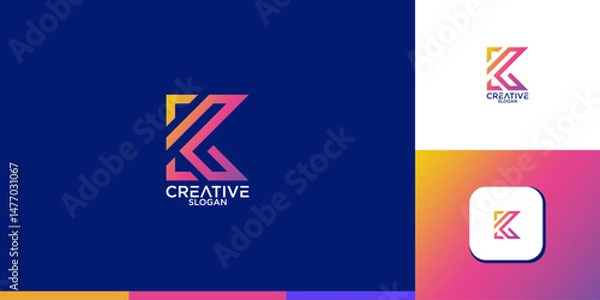 Obraz initial letter k abstract geometry logo vector design