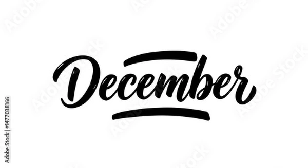 Fototapeta December Hand Lettering
