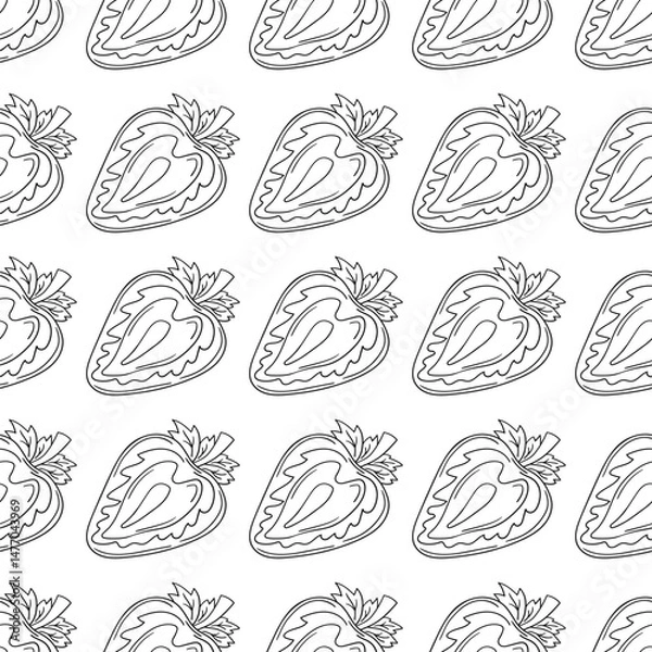 Fototapeta Pattern for textile or kitchen in hand draw style. Monochrome pattern