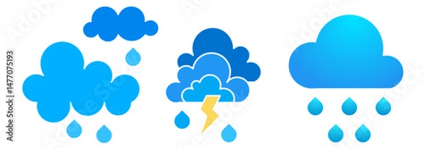 Obraz cloud rain icon sheet vector symbol of weather simple design illustration