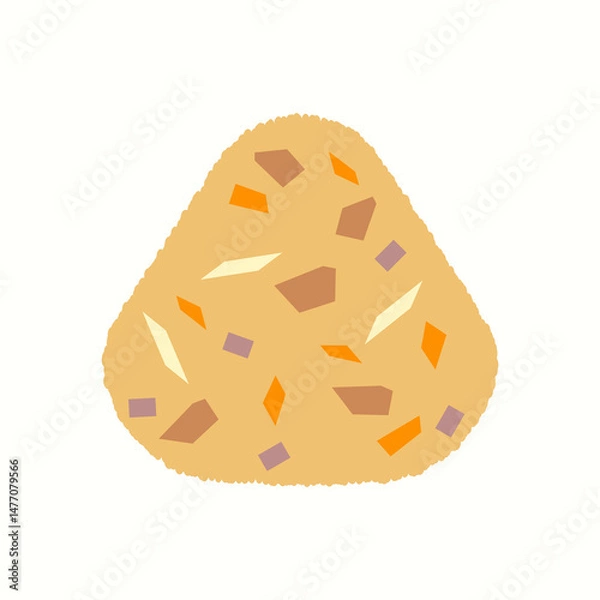 Obraz シンプルなおにぎりのイラスト(鶏ごぼう)