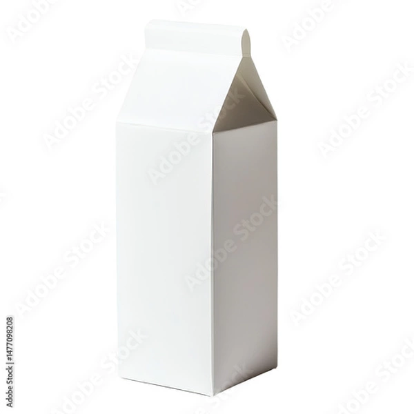 Fototapeta Empty Milk Carton on Transparent PNG Background. Isolated 
