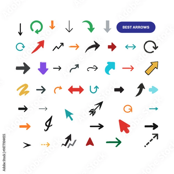 Fototapeta Trendy Arrow Collection – Vector Design Elements ,