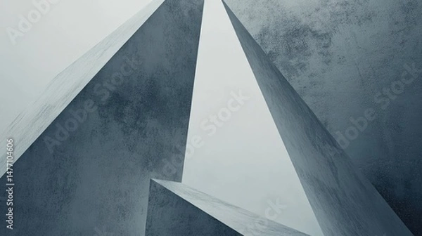 Obraz Abstract geometric shapes of muted gray concrete.