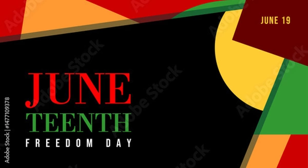 Fototapeta Juneteenth Freedom Day June 19. Background design and abstract ornaments for campaigns, ads, cards
