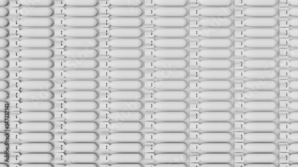 Fototapeta Uniform Grid of Stark White Military Aircraft Bombs