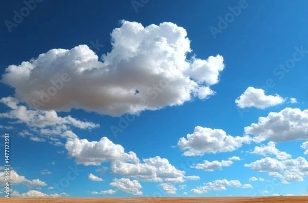 Fototapeta Beautiful Sky with Fluffy Clouds