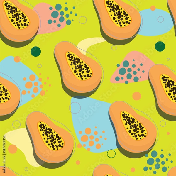 Fototapeta Vector Illustration of Various Fruits Background Pattern