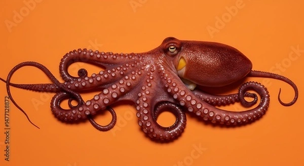 Fototapeta Octopus animal on a solid background