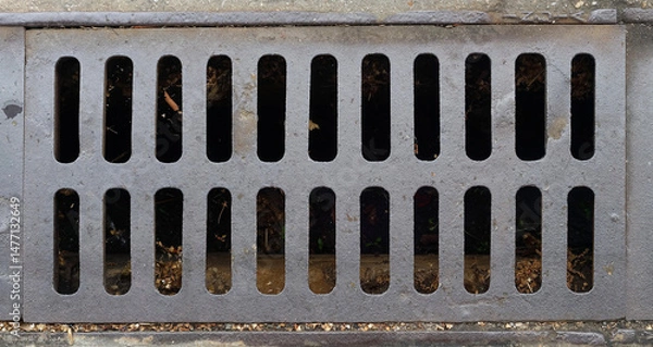Fototapeta Rectangular steel grate