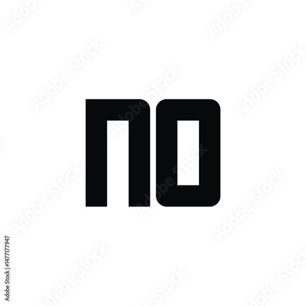 Obraz NO monogram logo design letter text name symbol monochrome logotype alphabet character simple logo