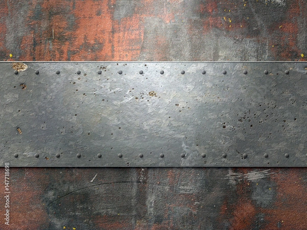 Obraz Metal texture with rivets background