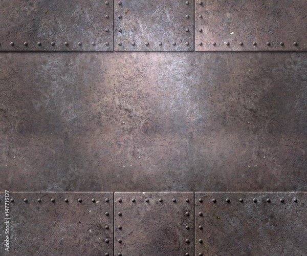Obraz Metal texture with rivets background