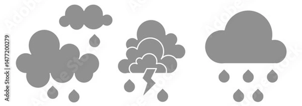 Obraz cloud rain icon sheet vector symbol of weather simple design illustration