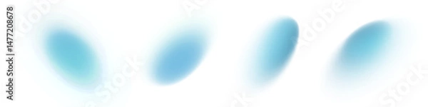 Fototapeta Vibrant blue gradient blend abstract shapes. Fluid watercolor elements and soft 3D textures. Glowing organic waves and iridescent modern aesthetic digital strokes Y2K design. Minimal vibrant pastel.