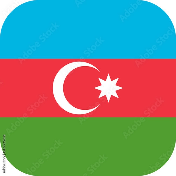 Fototapeta Azerbaijan Flag Rounded Square Icon