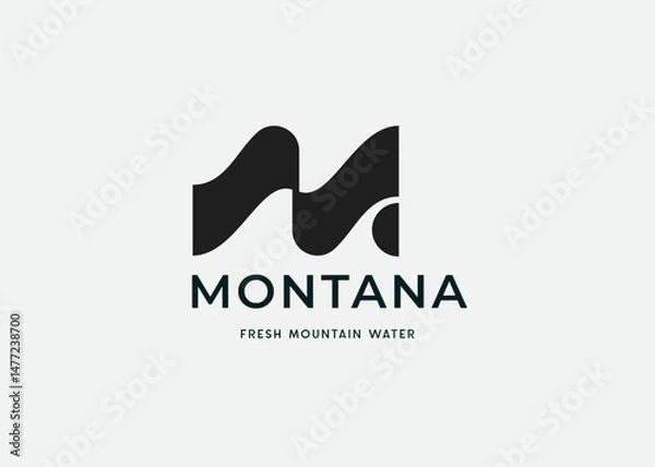 Obraz Abstract letter M with minimalist geometric logo design vector illustration