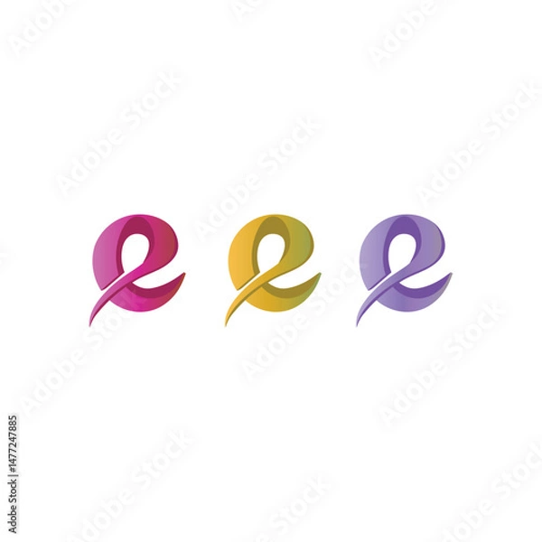 Obraz Letter e icon in white background
