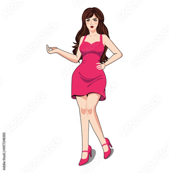 Obraz Attractive women with high heel isolated in white background