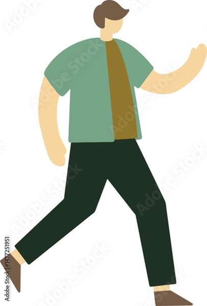 Fototapeta Male cartoon character minimal style, vector.