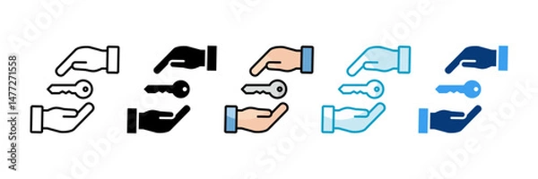 Fototapeta Key Handover  Icon Set Multiple Style Collection