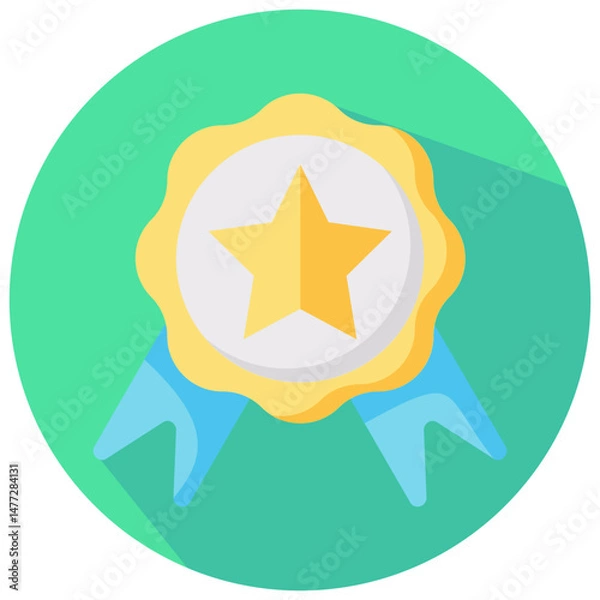 Obraz award badge vector round flat icon