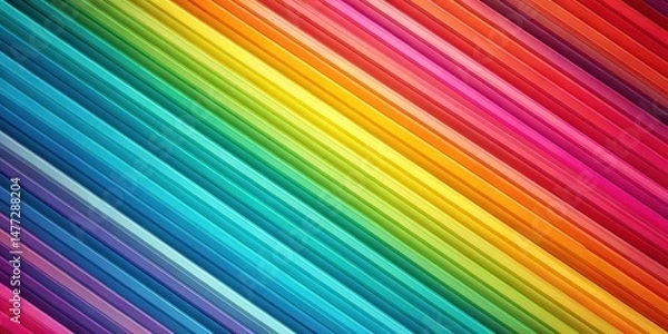 Obraz Vibrant Diagonal Stripes of Saturated Hues in a Colorful Gradient Pattern Featuring a Spectrum of Bright and Vivid Colors
