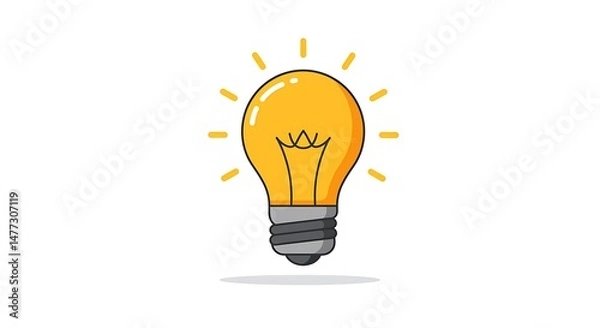 Fototapeta Glowing Light Bulb Representing Idea Generation and Creative Thinking