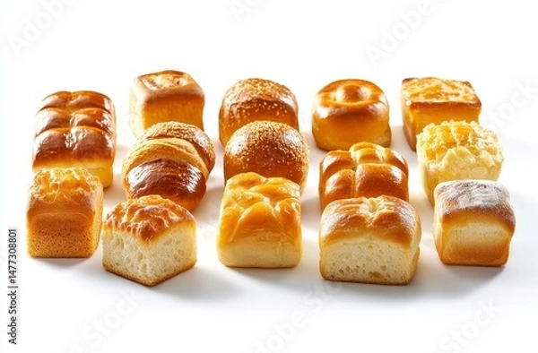 Fototapeta An Array of Delicious and Beautiful Mini Breads and Buns for Everyone.