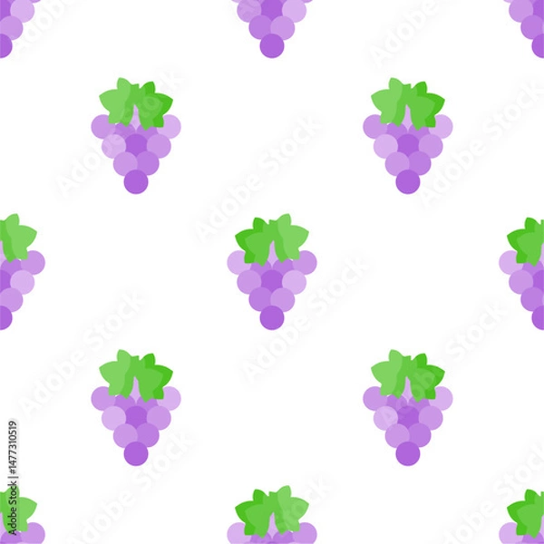 Obraz Purple grape seamless pattern Fruit background.