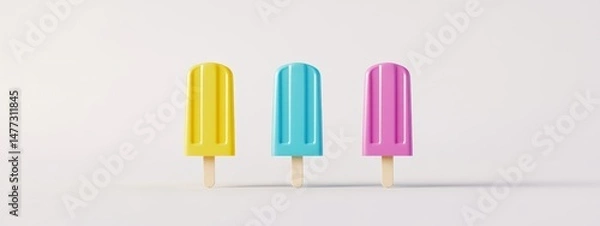 Fototapeta Three colorful popsicles